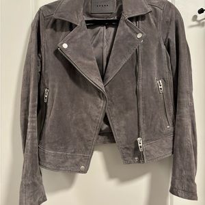 Blank NYC - grey suede bomber jacket. - Size XS